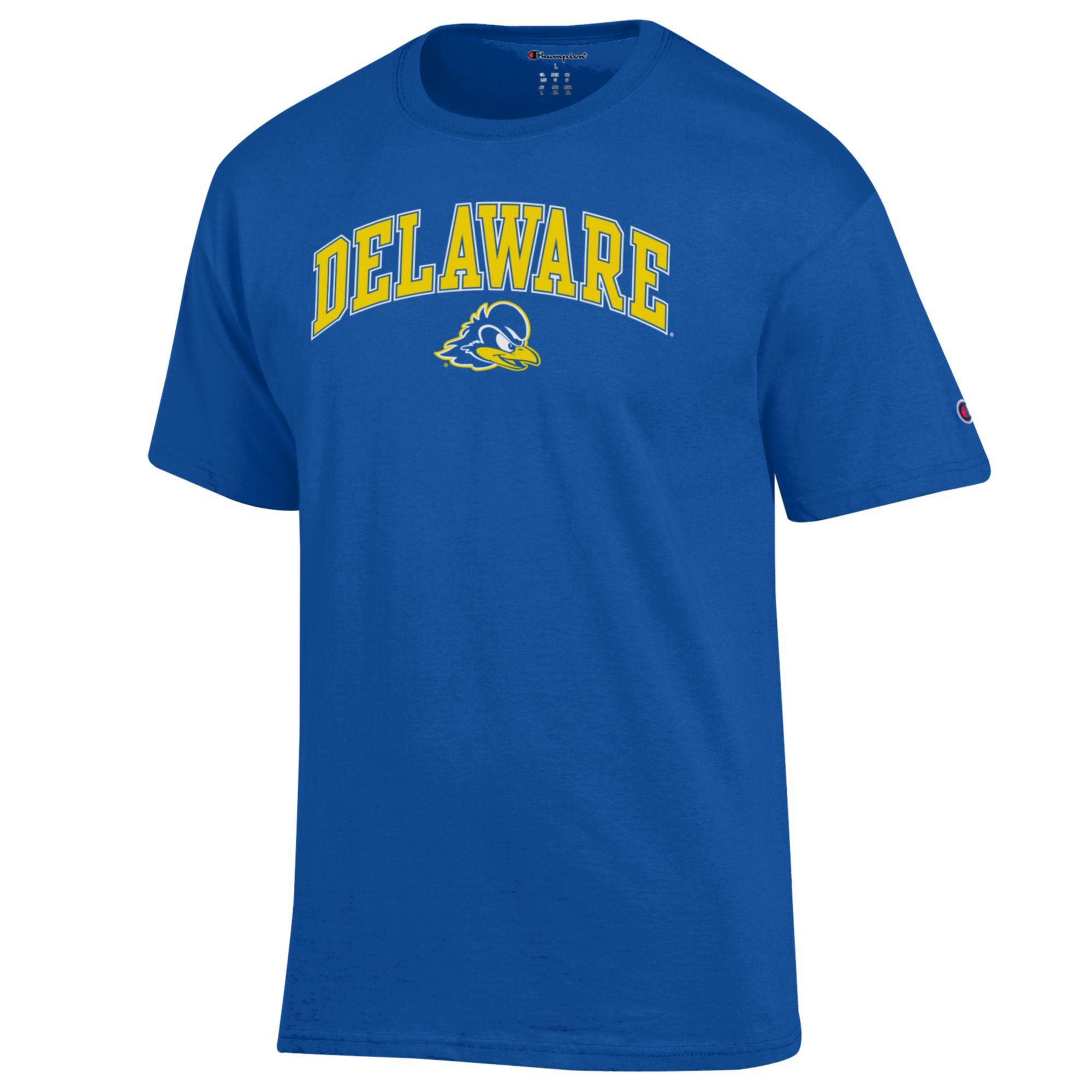 Men's Champion Royal Delaware Fightin' Blue Hens Arch Over Logo T-Shirt